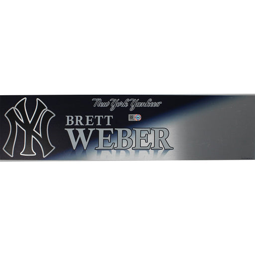 Brett Weber New York Yankees 2017 Game Used Locker Room Nameplate (5/14/2017)(JB727299)