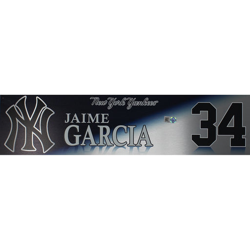 Jaime Garcia New York Yankees 2017 Wild Card Game Used #34 Locker Room Nameplate (10/3/2017)(JB713803)