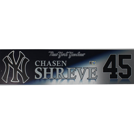 Chasen Shreve New York Yankees 2017 Wild Card Game Used #45 Locker Room Nameplate (10/3/2017)(JB713777)