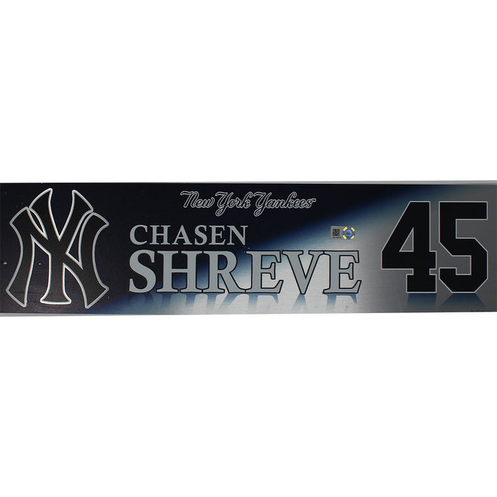 Chasen Shreve New York Yankees 2017 Wild Card Game Used #45 Locker Room Nameplate (10/3/2017)(JB713777)