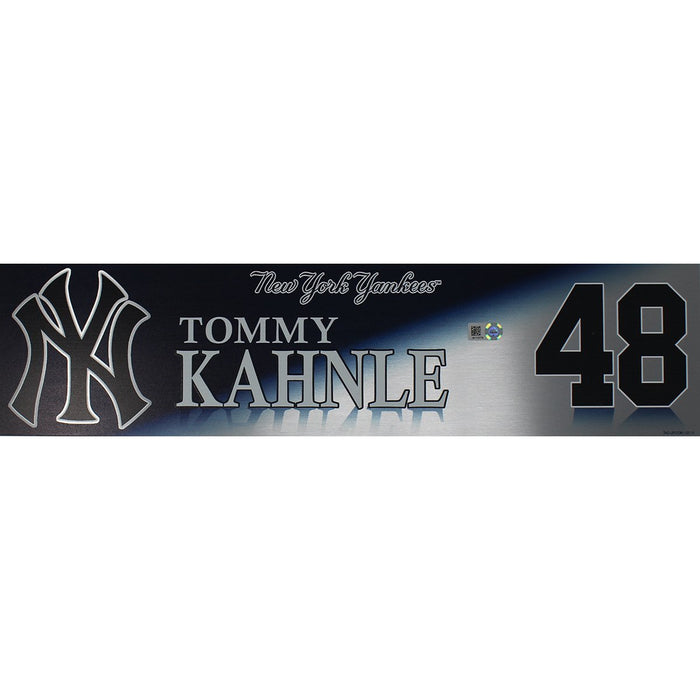 Tommy Kahnle New York Yankees 2017 Wild Card Game Used #48 Locker Room Nameplate (10/3/2017)(JB713778)