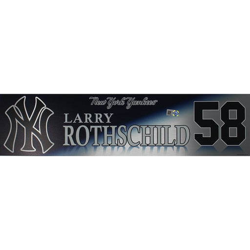 Larry Rothschild New York Yankees 2017 Wild Card Game Used #58 Locker Room Nameplate (10/3/2017)(JB713791)