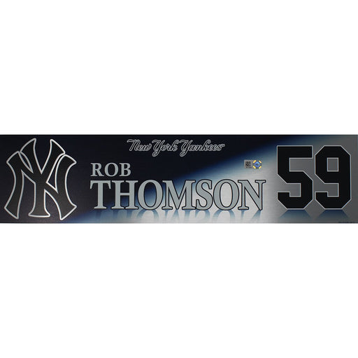 Rob Thomson New York Yankees 2017 ALDS Game Used #59 Locker Room Nameplate (10/8/2017)(JC009738)