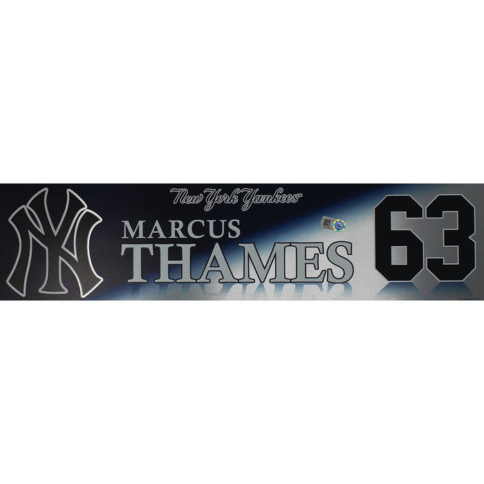 Marcus Thames New York Yankees 2017 ALDS Game Used #63 Locker Room Nameplate (10/8/2017)(JC009743)