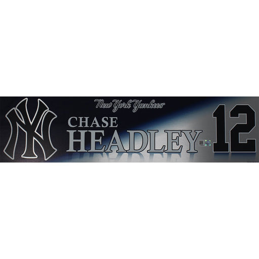 Chase Headley New York Yankees 2017 ALDS Game Used #12 Locker Room Nameplate (10/8/2017)(JC009720)