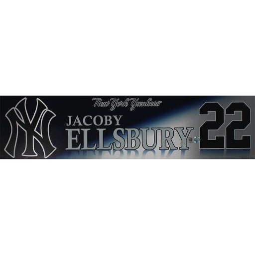 Jacoby Ellsbury New York Yankees 2017 ALDS Game Used #22 Locker Room Nameplate (10/8/2017)(JC009725)