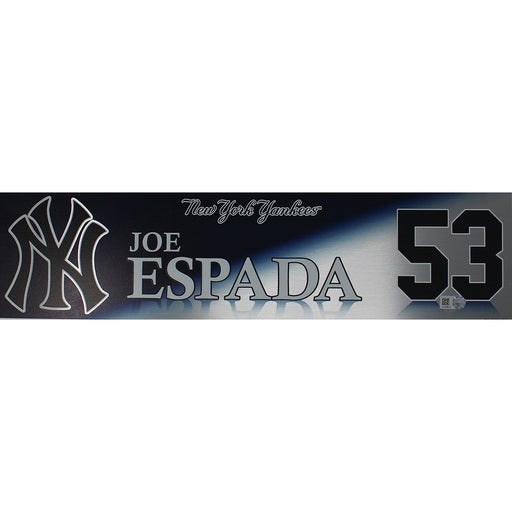 Joe Espada New York Yankees 2017 ALDS Game Used #53 Locker Room Nameplate (10/8/2017)(JC009741)