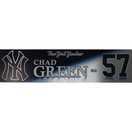 Chad Green New York Yankees 2017 Wild Card Game Used #57 Locker Room Nameplate (10/3/2017)(JB713781)