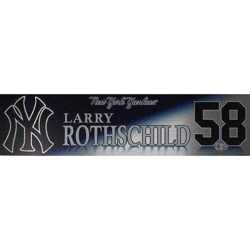 Larry Rothschild New York Yankees 2017 ALDS Game Used #58 Locker Room Nameplate (10/8/2017)(JC009742)