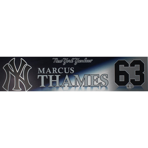 Marcus Thames New York Yankees 2017 Wild Card Game Used #63 Locker Room Nameplate (10/3/2017)(JB713793)