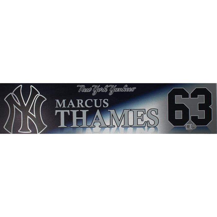 Marcus Thames New York Yankees 2017 Wild Card Game Used #63 Locker Room Nameplate (10/3/2017)(JB713793)