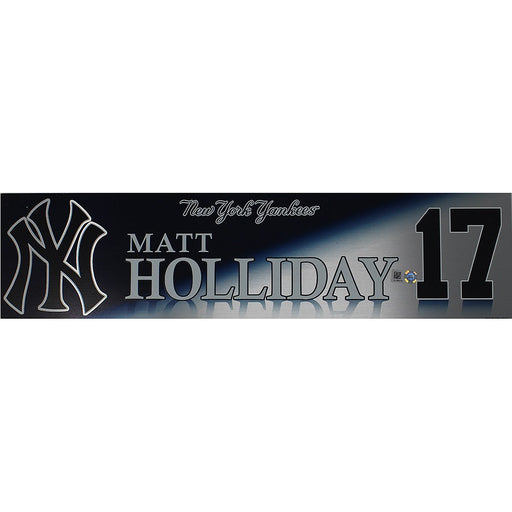 Matt Holliday New York Yankees 2017 ALDS Game Used #17 Locker Room Nameplate (10/8/2017)(JC009719)