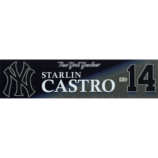 Starlin Castro New York Yankees Game Used #14 Locker Nameplate (9/3/2017)(JC009047)