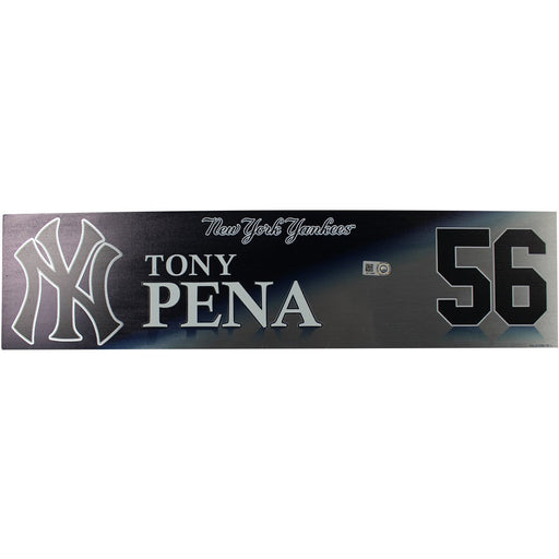 Tony Pena New York Yankees 2017 Game Used #56 Locker Room Nameplate (10/16/2017)(JB713885)