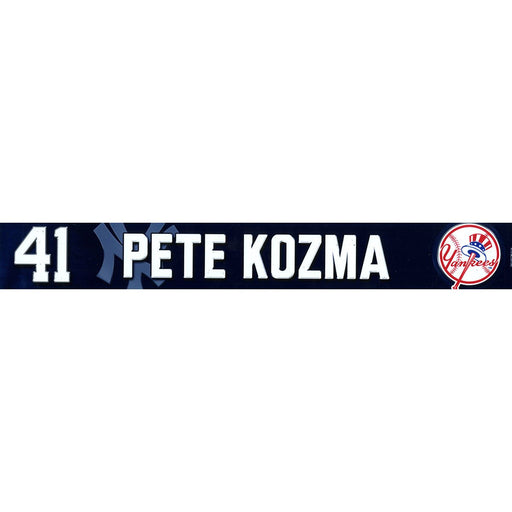 Pete Kozma New York Yankees 2017 Spring Training Game Used #41 Locker Room Nameplate (2/24/2017)(JC193439)