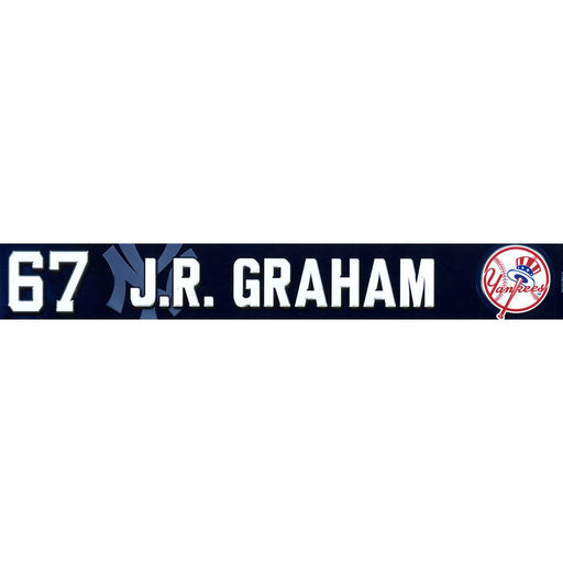 J.R. Graham New York Yankees 2017 Spring Training Game Used #67 Locker Room Nameplate (2/26/2017)(JC193482)