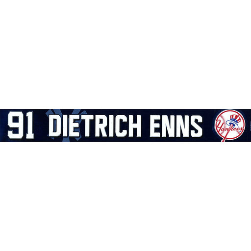 Dietrich Enns New York Yankees 2017 Spring Training Game Used #91 Locker Room Nameplate (2/24/2017)(JC193419)