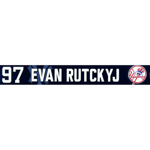 Evan Rutckyj New York Yankees 2017 Spring Training Game Used #97 Locker Room Nameplate (2/24/2017)(JC193451)