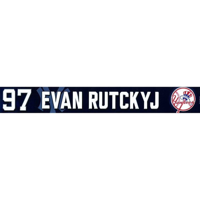 Evan Rutckyj New York Yankees 2017 Spring Training Game Used #97 Locker Room Nameplate (2/24/2017)(JC193451)