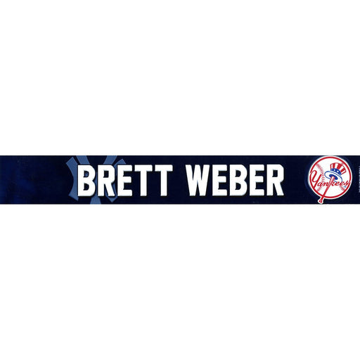 Brett Weber New York Yankees 2017 Spring Training Game UsedLocker Room Nameplate (3/3/2017)(JB007224)