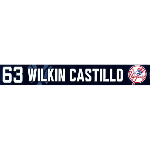 Wilkin Castillo New York Yankees 2017 Spring Training Game Used #63 Locker Room Nameplate (2/24/2017)(JC193427)