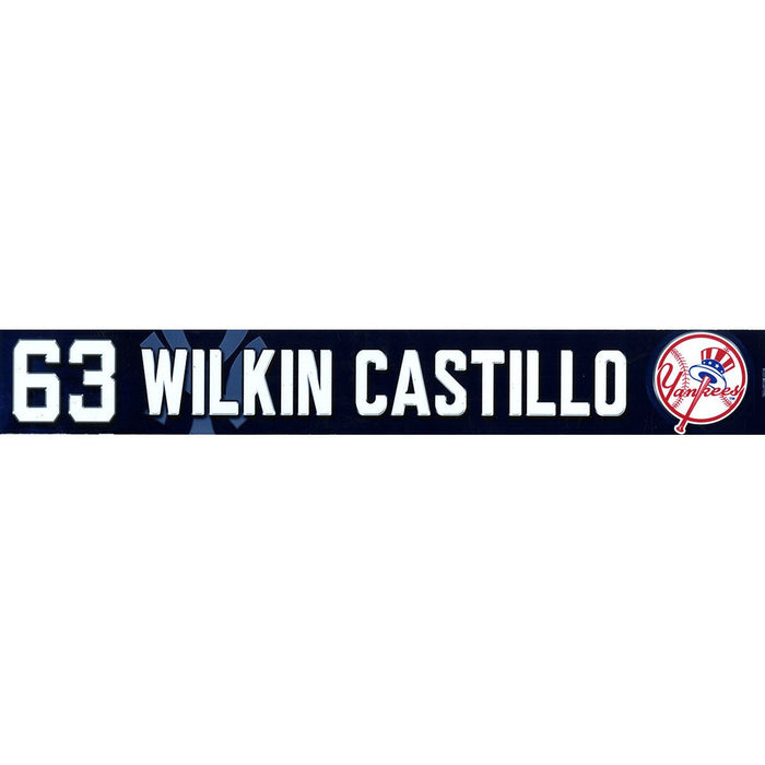Wilkin Castillo New York Yankees 2017 Spring Training Game Used #63 Locker Room Nameplate (2/24/2017)(JC193427)