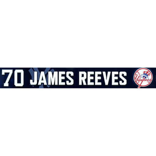 James Reeves New York Yankees 2017 Spring Training Game Used #70 Locker Room Nameplate (2/26/2017)(JC193483)