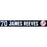 James Reeves New York Yankees 2017 Spring Training Game Used #70 Locker Room Nameplate (2/26/2017)(JC193483)