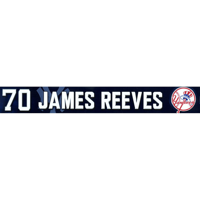 James Reeves New York Yankees 2017 Spring Training Game Used #70 Locker Room Nameplate (2/26/2017)(JC193483)