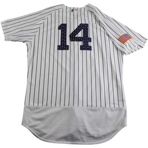 Starlin Castro New York Yankees Game Used #14 Fourth of July Pinstripe Jersey and Hat Set (7/4/2017)