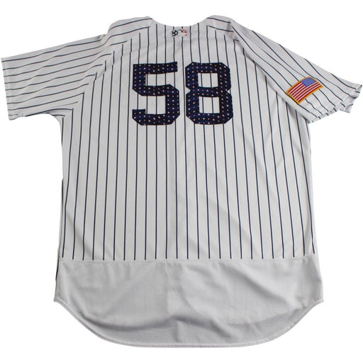 Larry Rothschild New York Yankees Game Used #58 Fourth of July Pinstripe Jersey and Hat Set (7/4/2017)