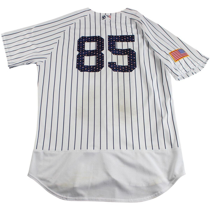 Luis Cessa New York Yankees Game Used #85 Fourth of July Pinstripe Jersey and Hat Set (7/4/2017)