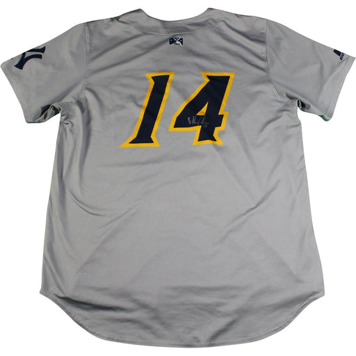 Starlin Castro #14 Signed Game Used Trenton Thunder Away Grey Jersey (Trenton Thunder LOA)