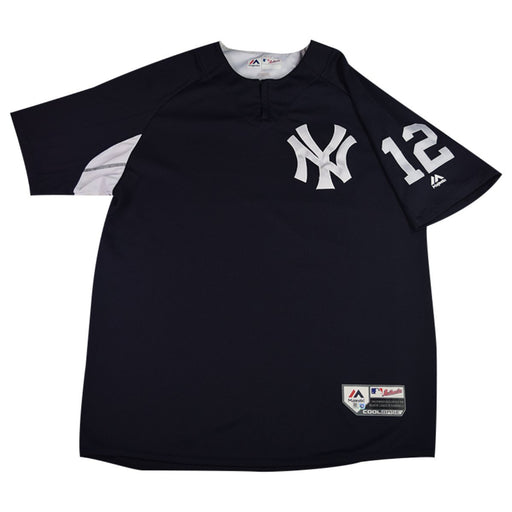 Tyler Wade New York Yankees 2018 Game Issued #12 BP Pullover  (JD207160)