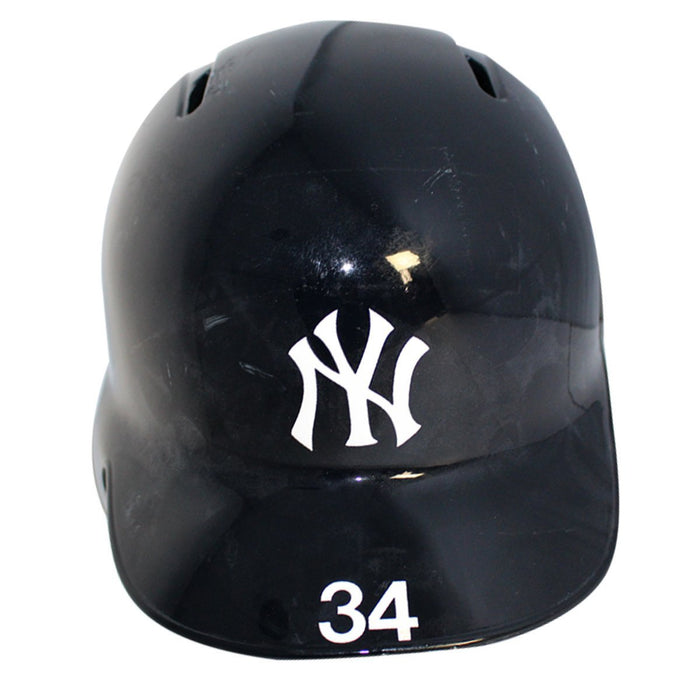 Jace Peterson New York Yankees 2018 Game Issued #34 Home Batting Helmet (No Date) (JB745847)