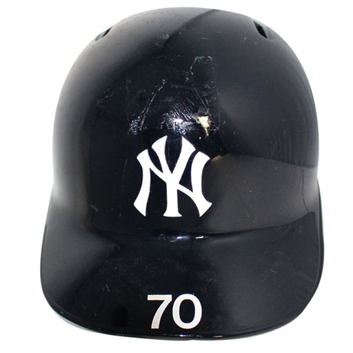 Jake Cave New York Yankees 2018 Game Issued #70 Home Batting Helmet (No Date) (JB745839)