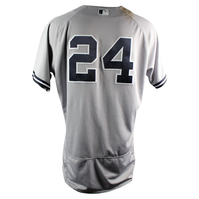 Gary Sanchez New York Yankees 2018 Road Game Used #24 Jersey (5/23/2018) (JC331878) (0-1 Pinch hit SO)