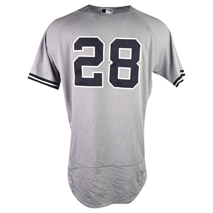 Austin Romine New York Yankees 2018 Road Game Used #28 Jersey (9/30/2018) (JB745525)