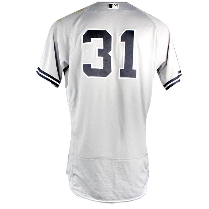 Aaron Hicks New York Yankees 2018 Road Game Used #31 Jersey (7/15/2018) (JD461964) (1-3 1 RBI)