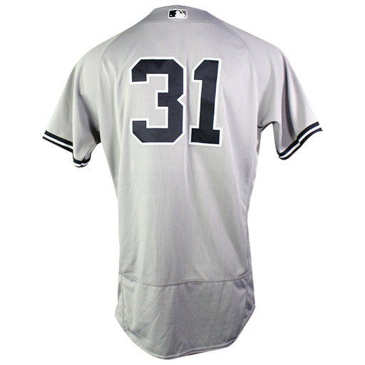 Aaron Hicks New York Yankees 2018 Road Game Used #31 Jersey (8/8/2018) (JD293382) (1-4 HR 1RBI 1BB)