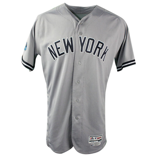 Giancarlo Stanton New York Yankees 2018 ALDS Game Used #27 Road Gray Jersey