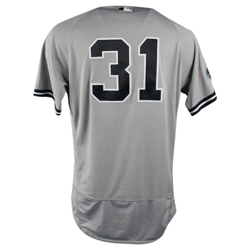 Aaron Hicks New York Yankees 2018 ALDS Game Used #31 Road Gray Jersey