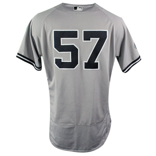 Chad Green New York Yankees 2018 ALDS Game Used #57 Road Gray Jersey