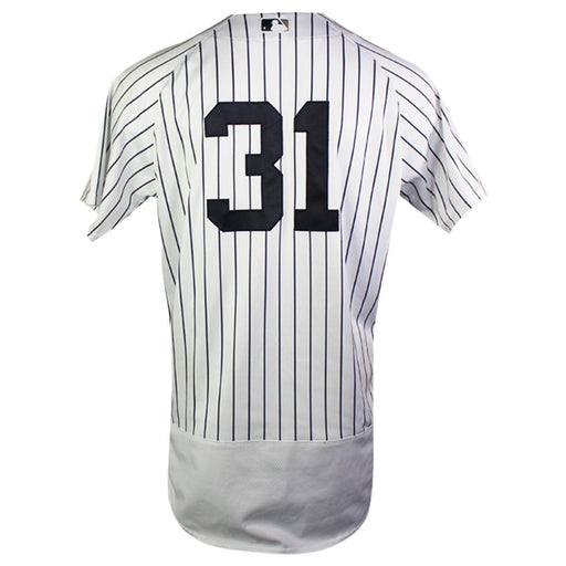 Aaron Hicks New York Yankees 2018 Home Game Used #31 Pinstripe Jersey (8/19/2018) (JB720064) (1-3 2R 2BB)