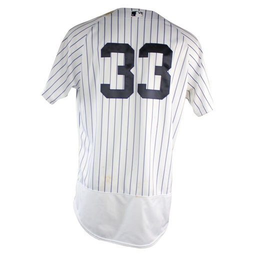 Greg Bird New York Yankees 2018 Home Game Used #33 Pinstripe Jersey (7/1/2018) (JD590166) (0-4)