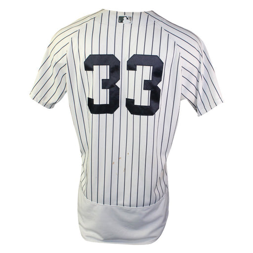 Greg Bird New York Yankees 2018 Home Game Used #33 Pinstripe Jersey (8/1/2018) (JC052895) (1-4 1 BB)