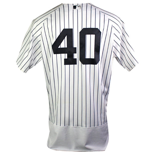 Luis Severino New York Yankees 2018 Home Game Used #40 Pinstripe Jersey (8/18/2018) (JD591228)(Win #16- 5.0 IP 6H 2R 2BB 8SO)