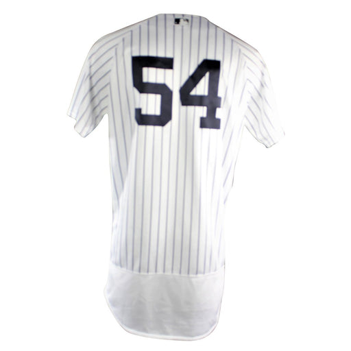 Aroldis Chapman New York Yankees 2018 Home Game Used #54 Pinstripe Jersey (7/1/2018) (JD590161) (0.2 IP 2 H 1 ER)