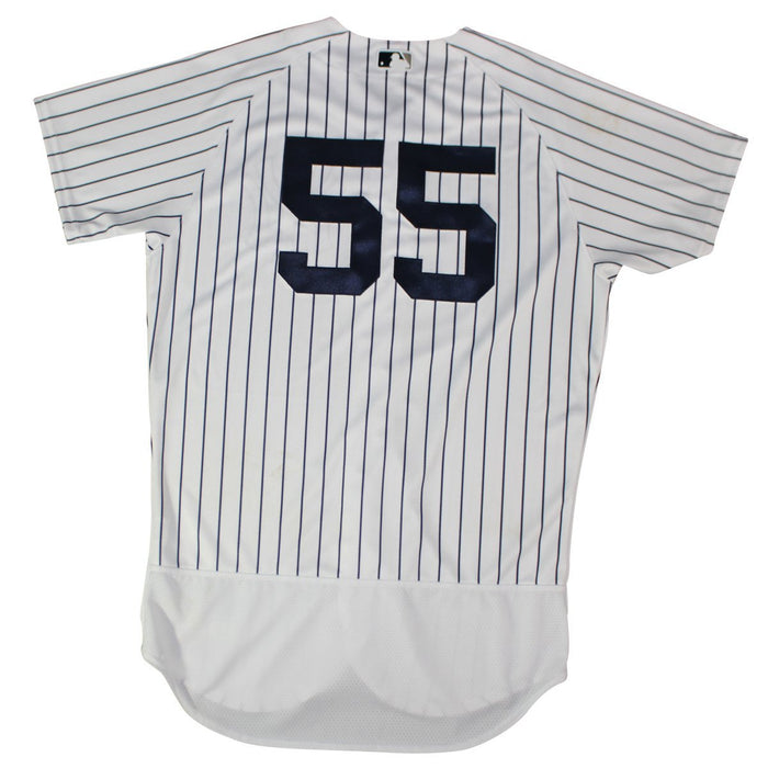 Sonny Gray New York Yankees 2018 Home Game Used #55 Pinstripe Jersey (4/20/2018) (JB734162)