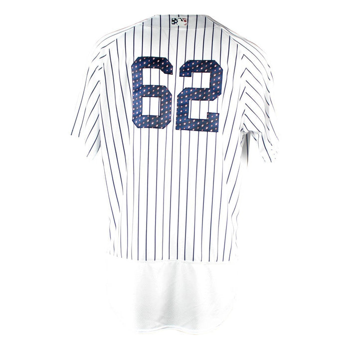 PJ Pilittere New York Yankees 2018 Home Game Used  #62 Pinstripe Jersey (4th Of July) (7/4/2018) (JC052534)